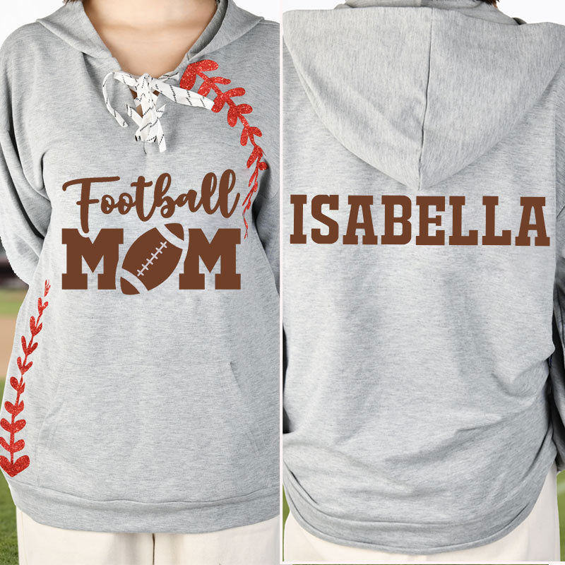 Baseball/Softball Mom Hoodie with lace up front Name on back