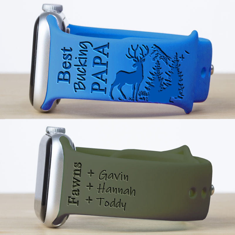 Best Bucking Dad  PAPA Custom Silicone Watch Band