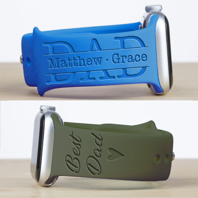 Best Dad & Proud Mom Engraved Watch Band