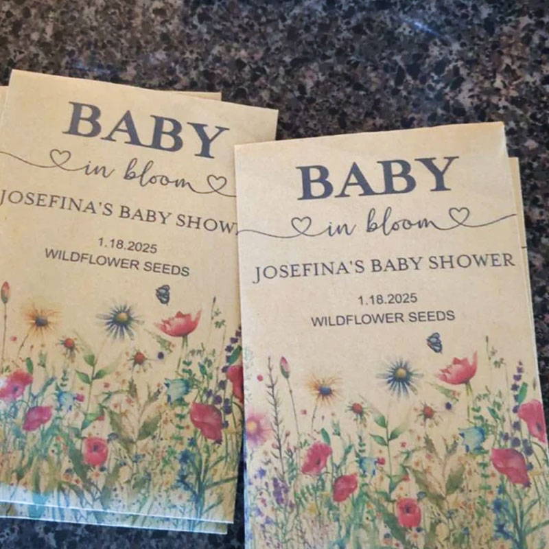 Personalized Eco-Friendly Wildflower Seed Packets – Perfect Baby Shower Favors & Gifts