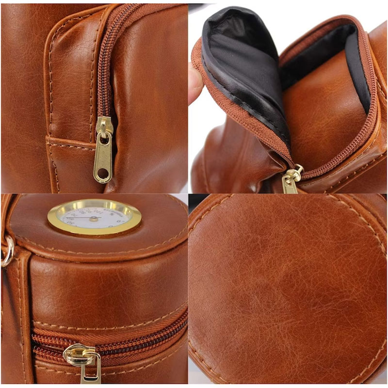 Personalized CIGAR HUMIDOR CASE Holder Leather Cigars Engraved Men Gift