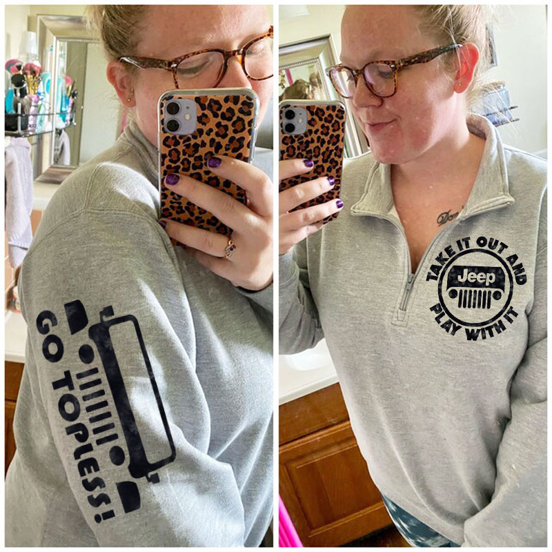 Go Topless Jeep, Take it Out and Play with it Zip Jacket Sweatshirt