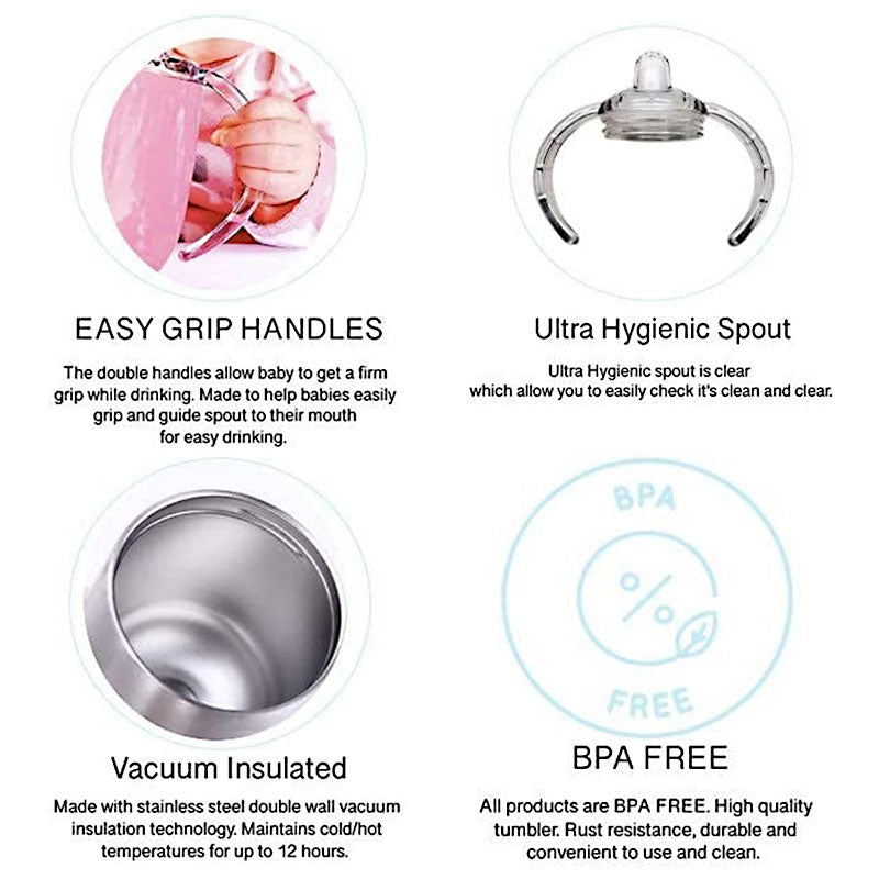 Custom 10 oz BPA Free Baby Unicorn Sippy Cup with Handle