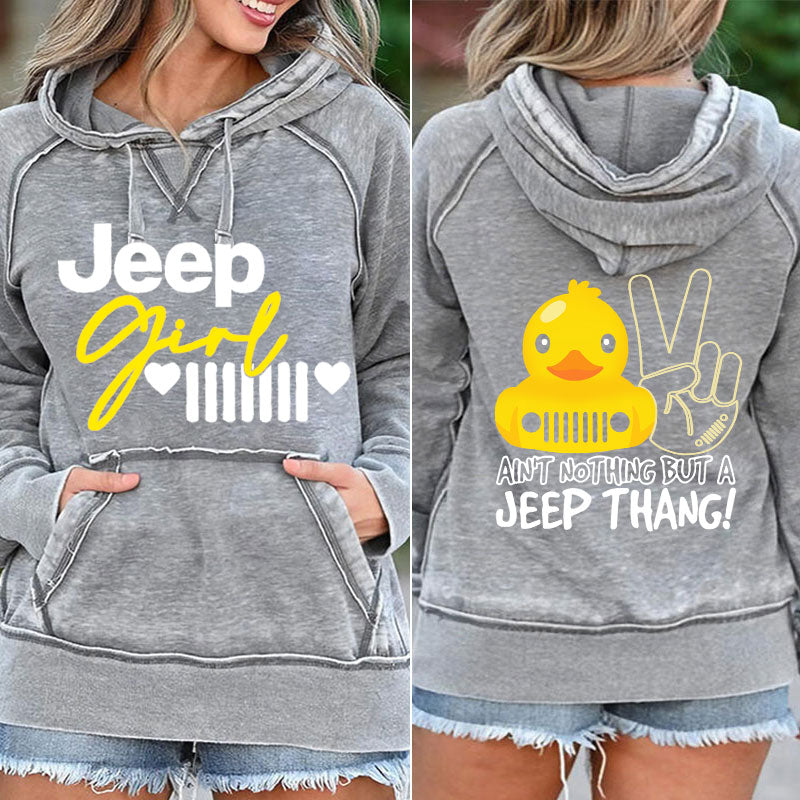 Custom Jeep Girl And Jeep Duck Hoodie