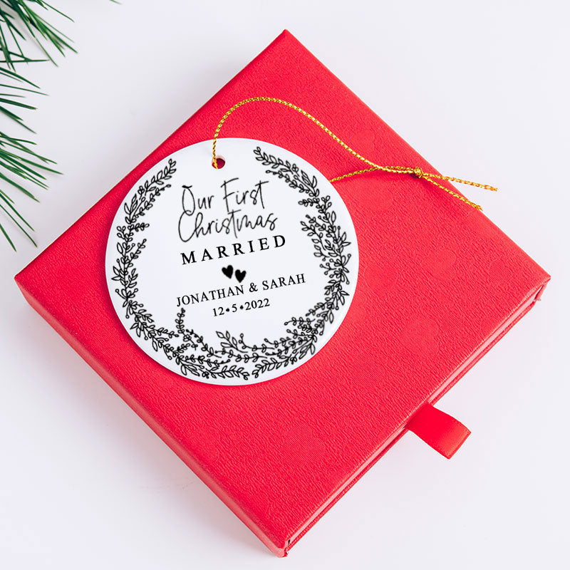 First Christmas Married Ornament Wedding Gift Keepsake