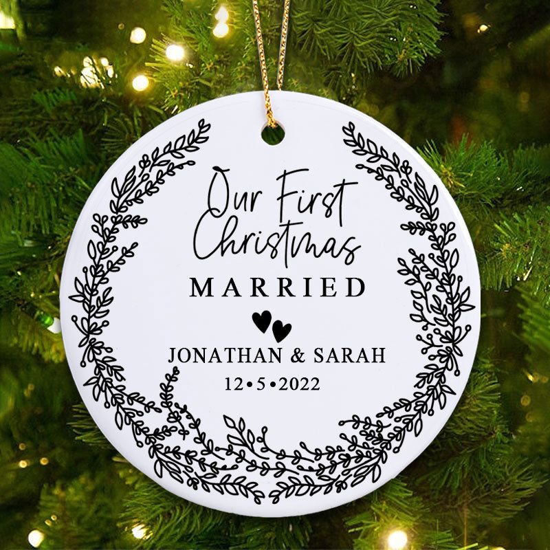 First Christmas Married Ornament Wedding Gift Keepsake