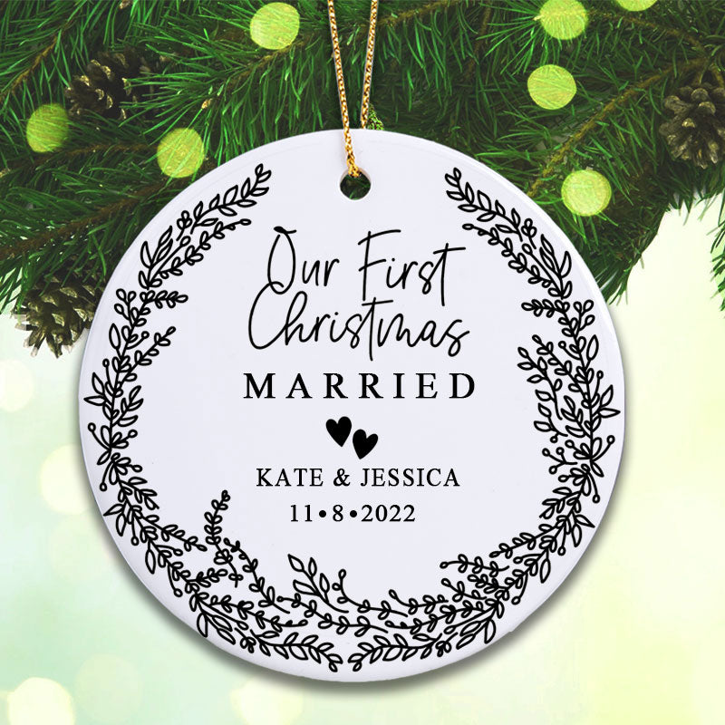 First Christmas Married Ornament Wedding Gift Keepsake