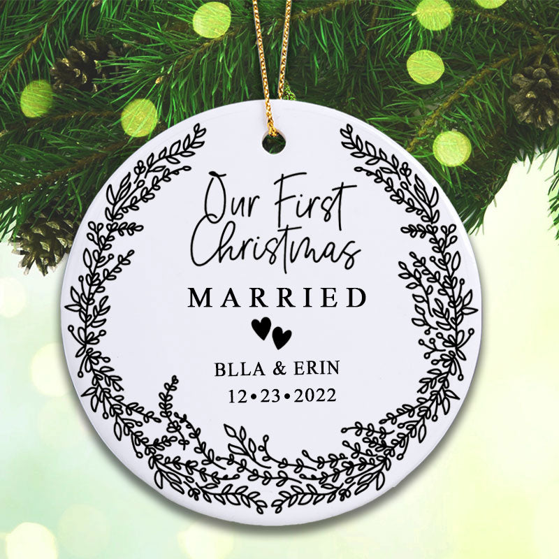 First Christmas Married Ornament Wedding Gift Keepsake