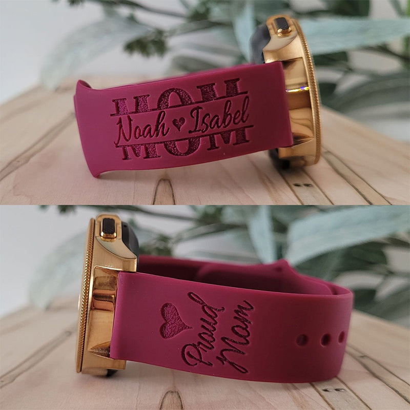 Proud Mom & Best Dad Engraved Watch Band