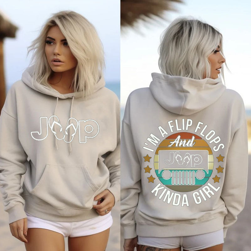 Vintage Flip Flops Kinda Jeep Girl Oversized Hoodie
