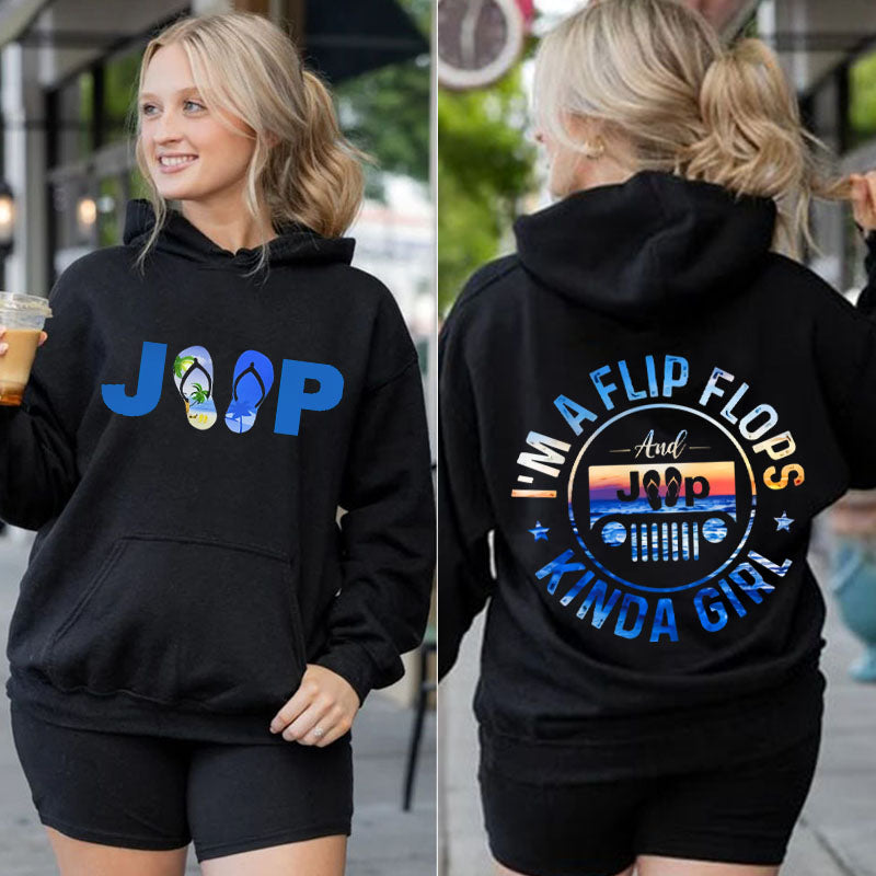 I am A Flip Flops and Jeep Kinda Girl Oversized Hoodie