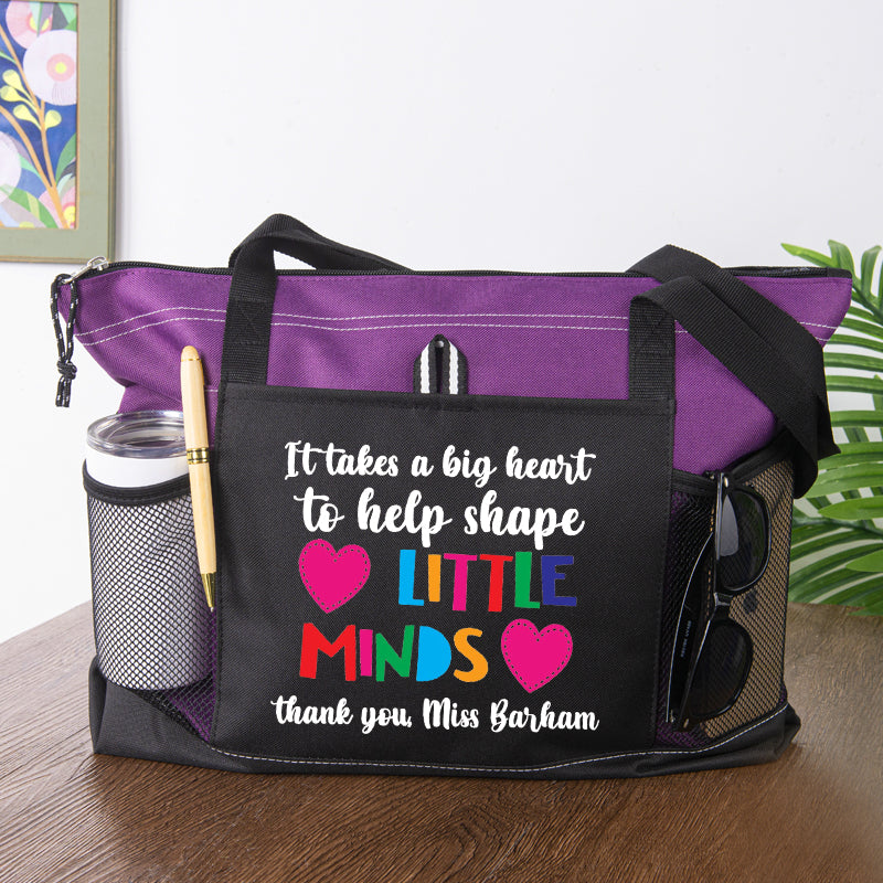 Custom Teacher Little Minds Teacher Gift Tote Bag
