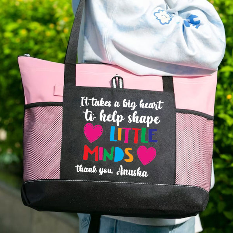 Custom Teacher Little Minds Teacher Gift Tote Bag