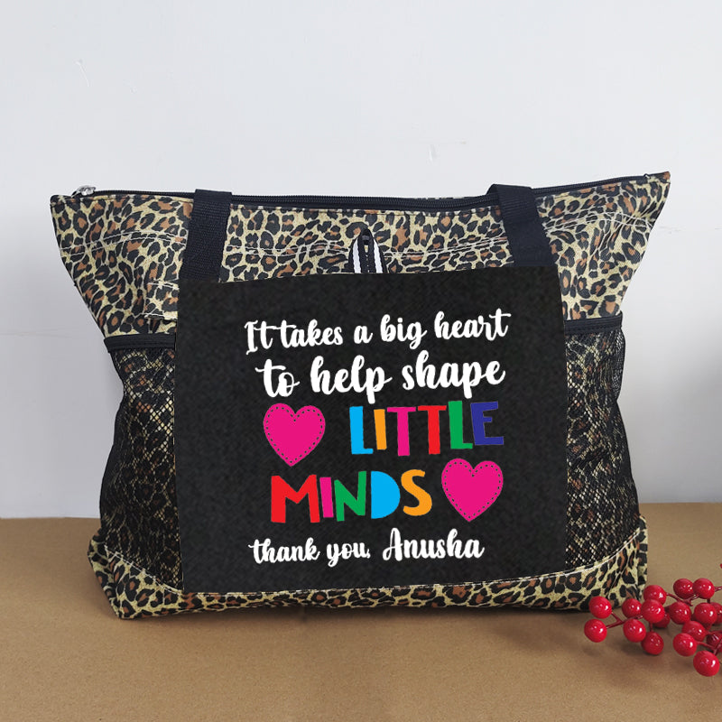 Custom Teacher Little Minds Teacher Gift Tote Bag