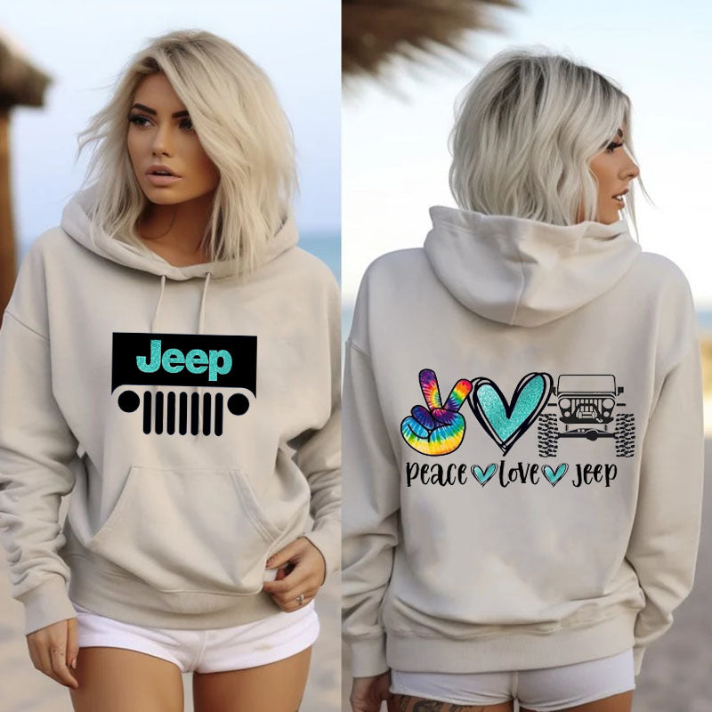 Peace and Love Jeep Oversized Hoodie