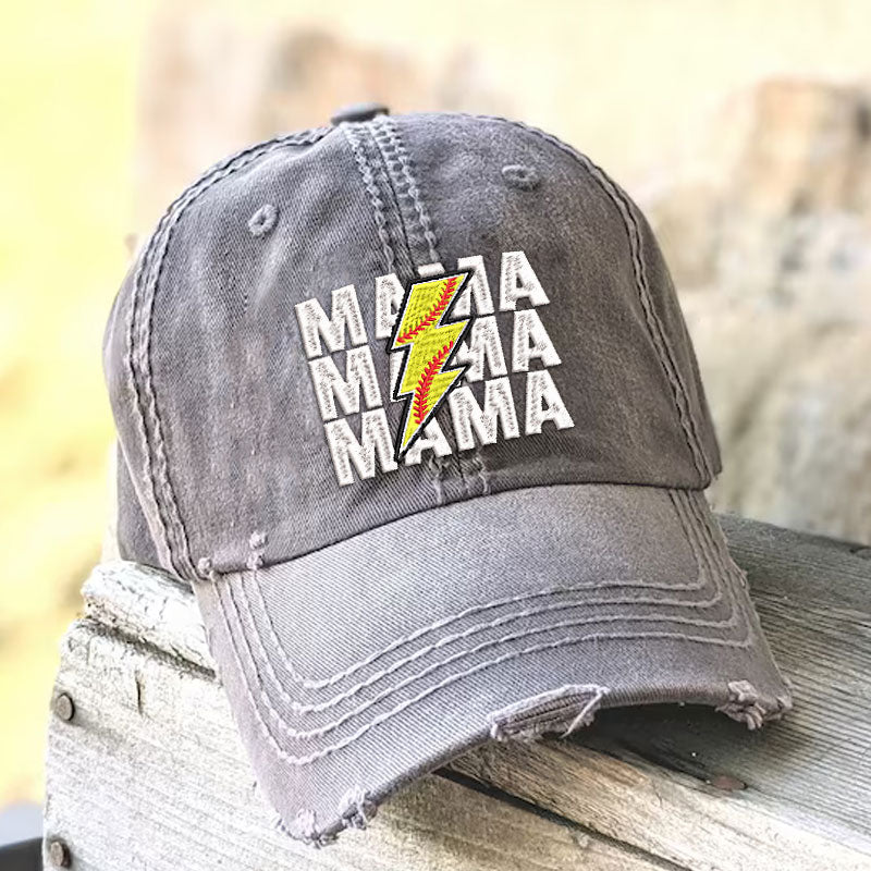 Baseball & Softball MAMA Lightning Embroidered Baseball Cap