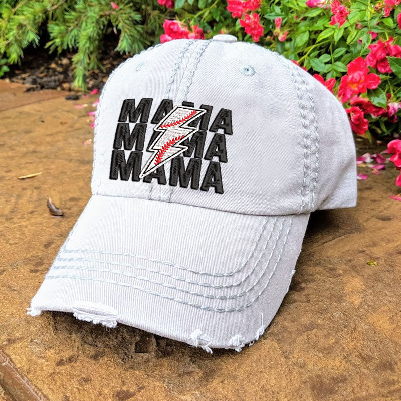 Baseball & Softball MAMA Lightning Embroidered Baseball Cap