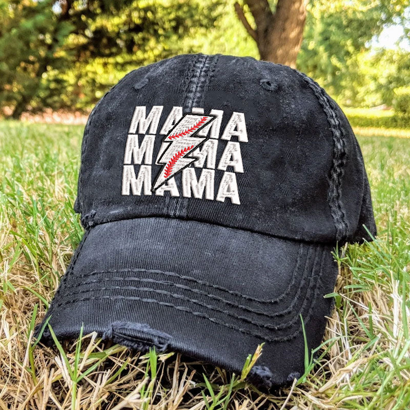 Baseball & Softball MAMA Lightning Embroidered Baseball Cap