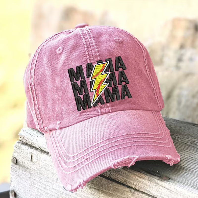Baseball & Softball MAMA Lightning Embroidered Baseball Cap