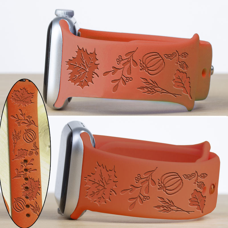 Halloween Silicone Watch Band Pumpkin leaves