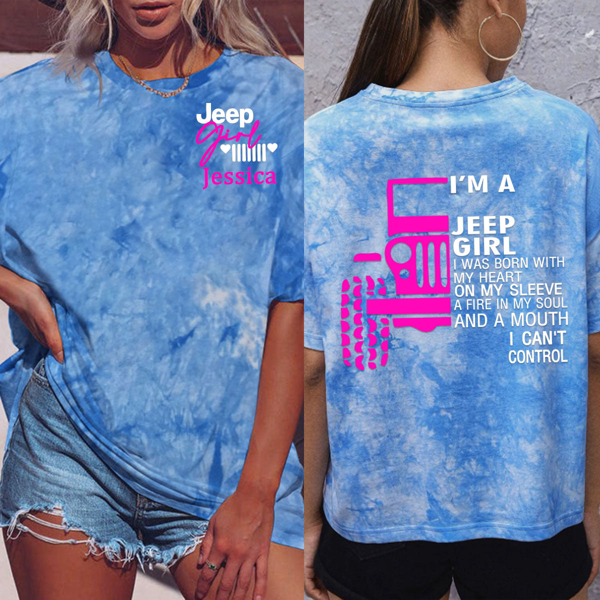 I'M A JEEP GIRL Jeep Lover Tie-dye Shirt