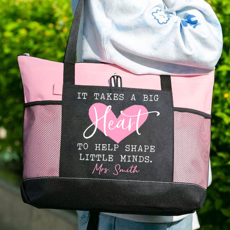 It takes a big heart teacher appreciation teacher quote Tote Bag