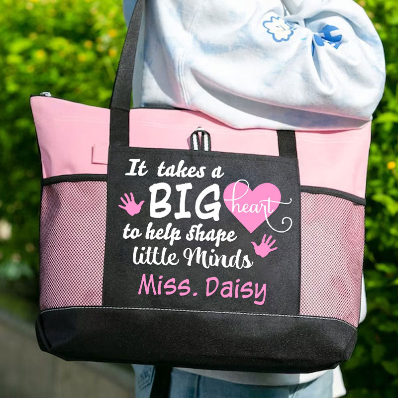 It takes a big heart to shape little minds Teacher Tote Bag