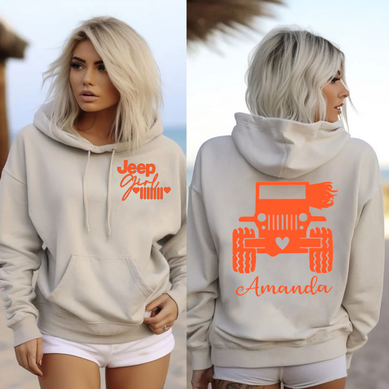 Jeep Girl Best Girl Oversized Hoodie With Your Name