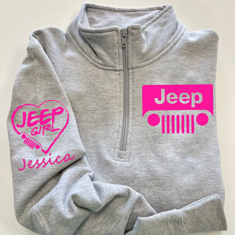 Jeep Girl Jeep Car Zip Jacket Sweatshirt