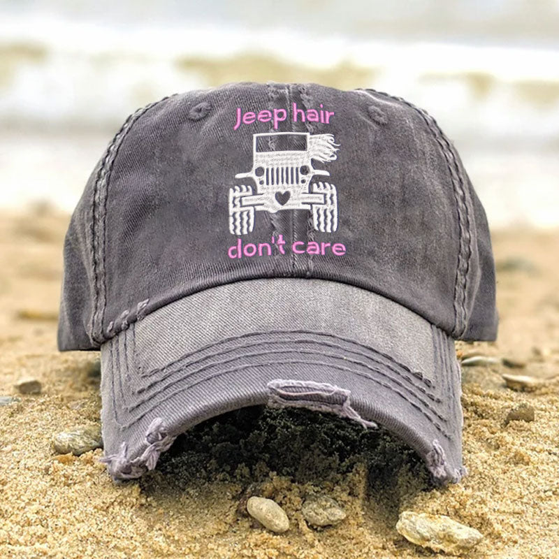Jeep Hair Don't Care Women Hat Vintage Baseball Cap
