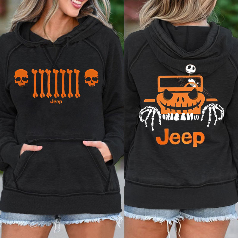 【人気急上昇のあのJEEP】JEEP Bone Grille Orange フーディ Jeep Bone Grille Orange Pocket Hoodie
