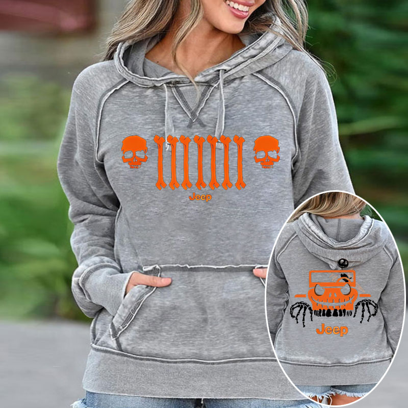 【人気急上昇のあのJEEP】JEEP Bone Grille Orange フーディ 人気急上昇のあのJEEP】JEEP Bone Grille Orange フーディ