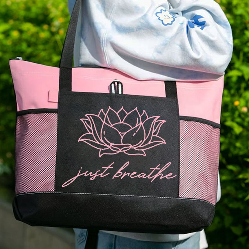 Just Breathe Tote Bag Dandelion Luggage Bag