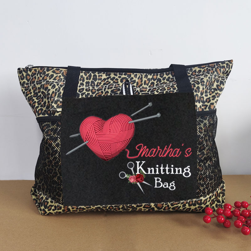 Knitting or Crochet Girl Waterproof Tote Bag Knitting Lover Luggage Bag