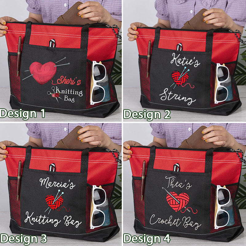 Knitting or Crochet Girl Waterproof Tote Bag Knitting Lover Luggage Bag