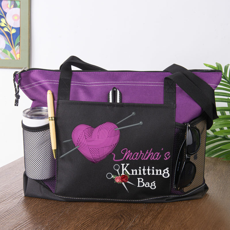Knitting or Crochet Girl Waterproof Tote Bag Knitting Lover Luggage Bag