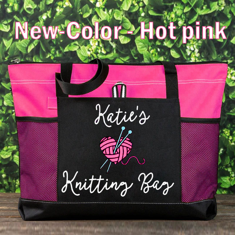 Knitting or Crochet Girl Waterproof Tote Bag Knitting Lover Luggage Bag