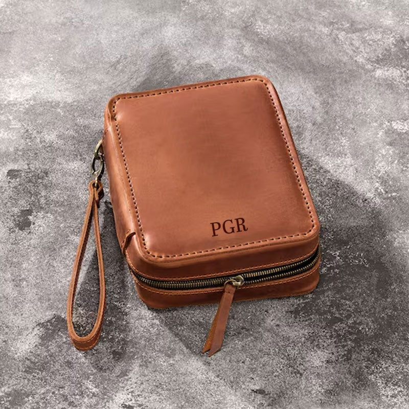 Leather Travel Cigar Box Case For Cigar Accessories