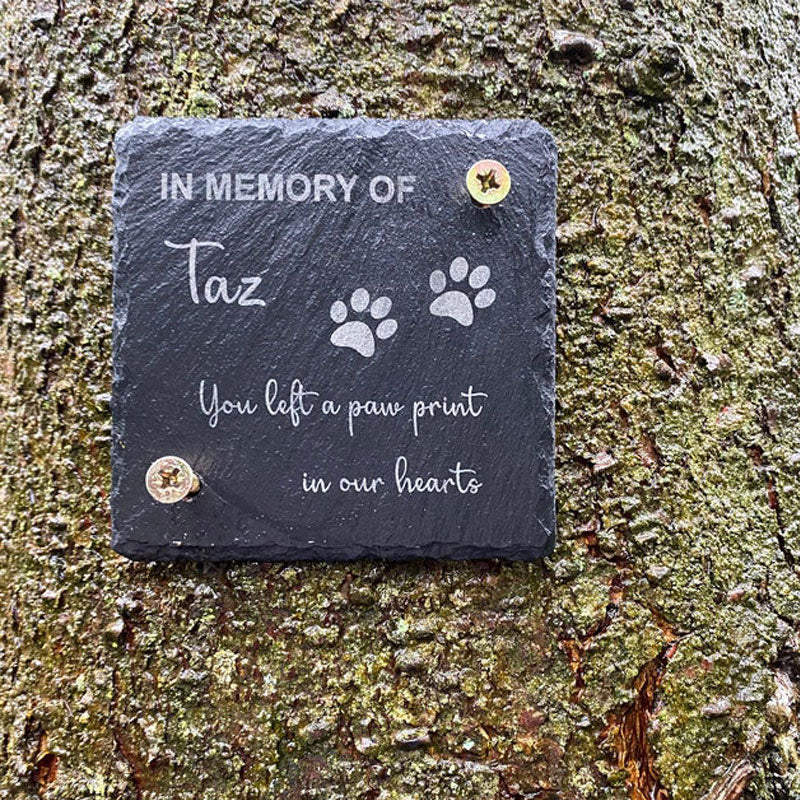 Memorial Plaque For Pet Cat Dog Slate Stone