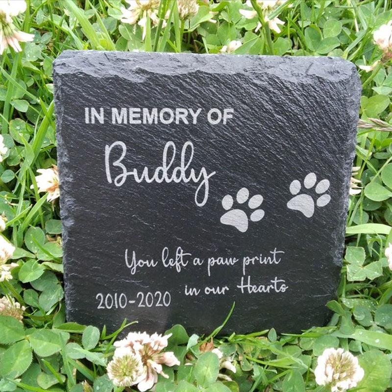 Memorial Plaque For Pet Cat Dog Slate Stone