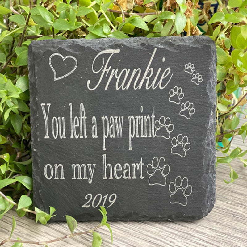 Memorial Plaque For Pet Cat Dog Slate Stone