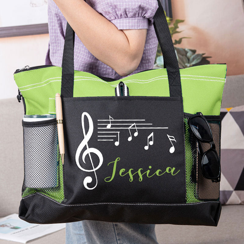 Music Tote Bag Personalized Piano Book Tote