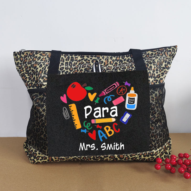 Paraprofessional Gift Teacher Heart ABC Tote Bag