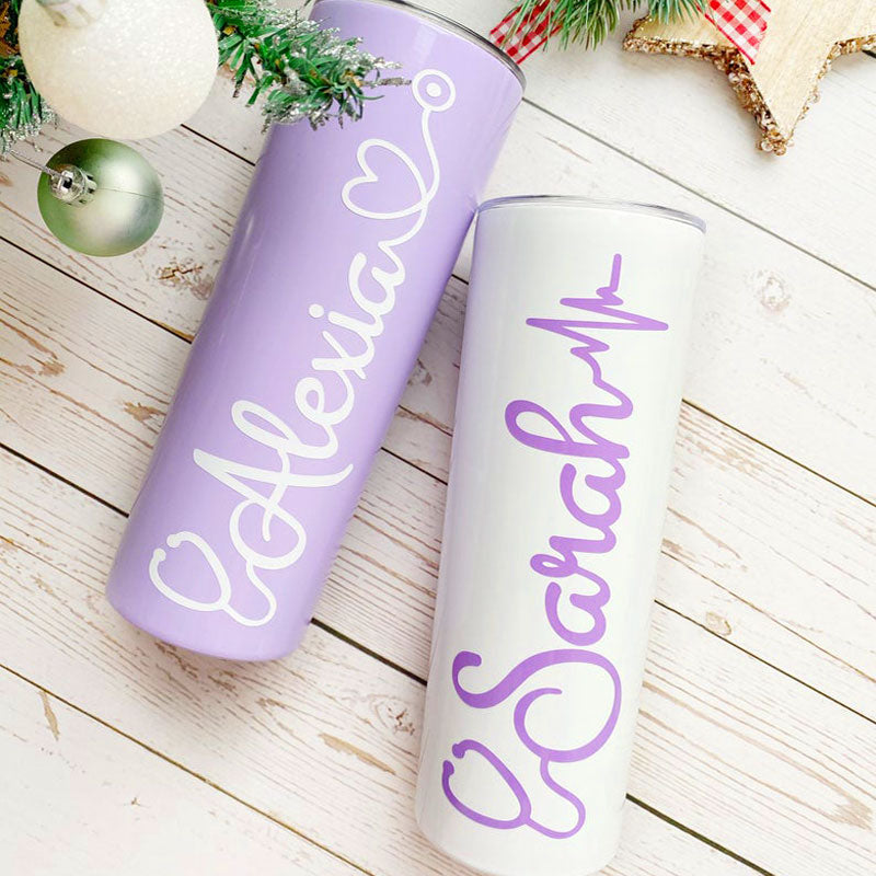 Personalised Nurse Tumbler Graduation Gift with Straw