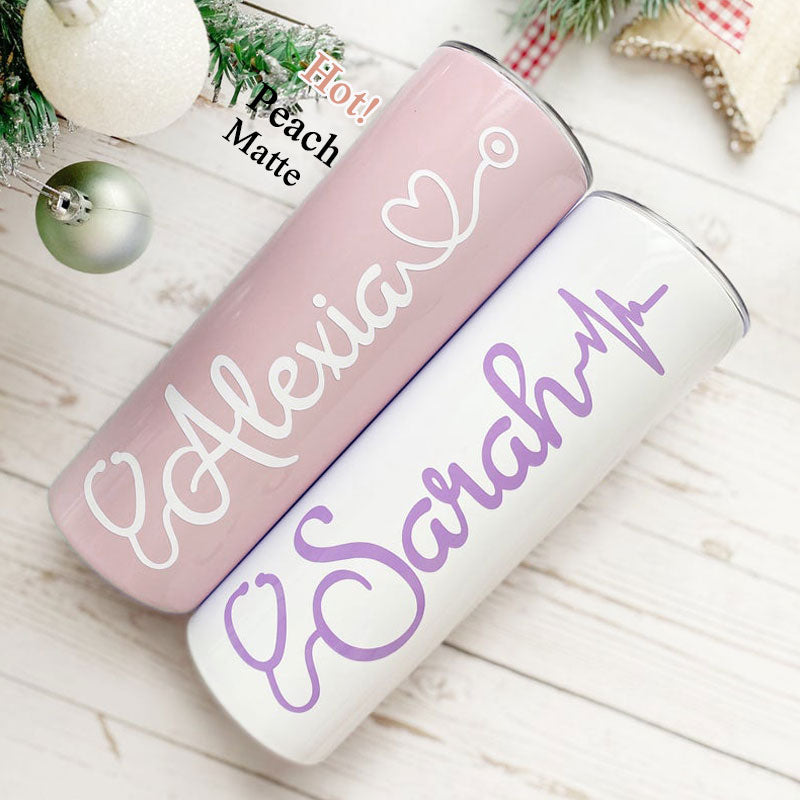 Personalised Nurse Tumbler Graduation Gift with Straw
