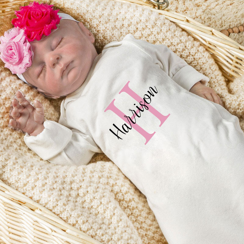 Personalized Baby Sleeper Newborn Coming Home Outfit