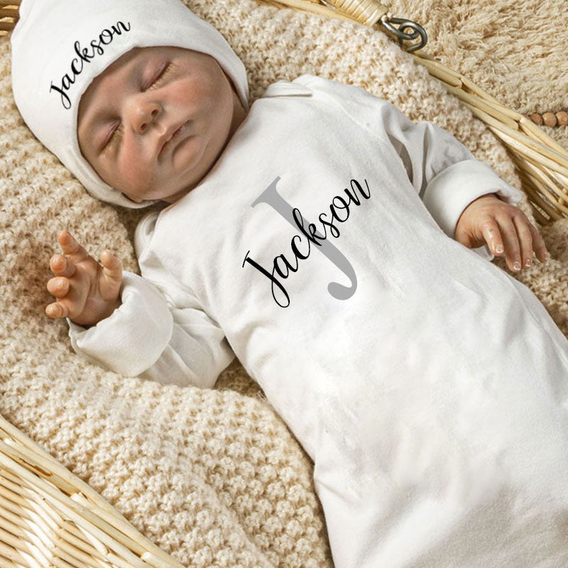 Personalized Baby Sleeper Newborn Coming Home Outfit
