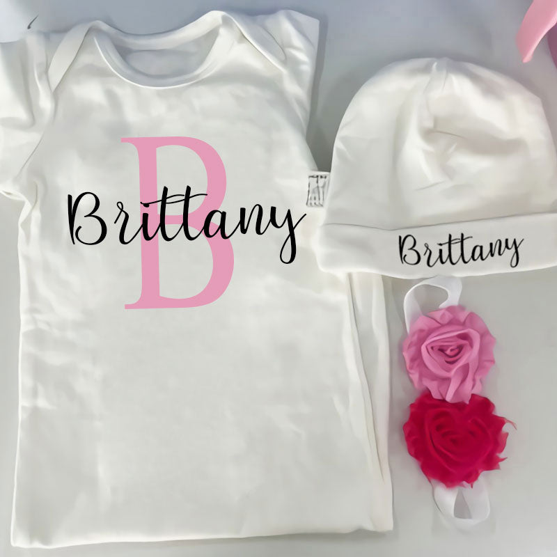 Personalized Baby Sleeper Newborn Coming Home Outfit