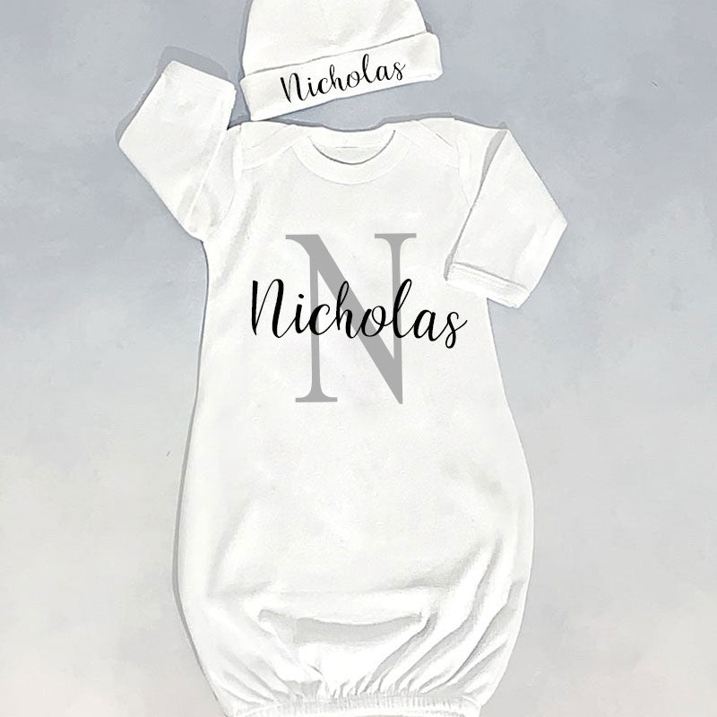 Personalized Baby Sleeper Newborn Coming Home Outfit