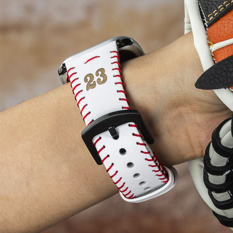 Personalized Baseball Softball Red Rope Weaving For Apple Watch Band